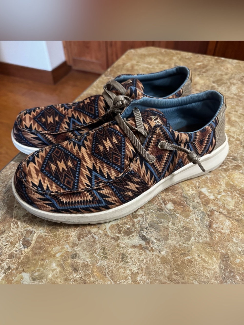 Ariat Hilo Shoes Men’s 11 EE Dusty Blue Southwest Aztec Comfort Casual Slip On